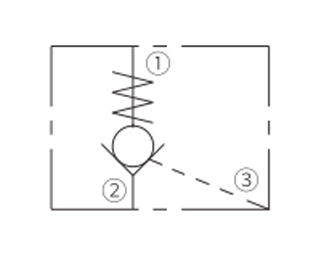 Toimintasymboli IPC12-30 Tarkistusventtiilin, Pilot-to-Open (kaksois-pilottikäyttöinen)