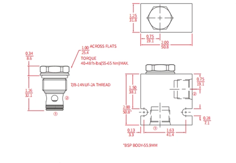 Suorituskyky/mitta/piirustus ICV10-B20 poppet venttiilin, tarkistusventtiili (korkeapaine)