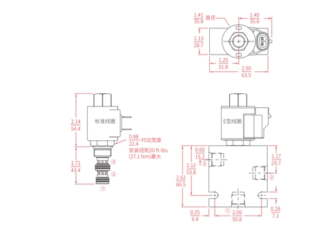 Suorituskyky/mitta/Sektional Piirustus ISV08-30 Spool 3-Way 2-Position Solenoid venttiili