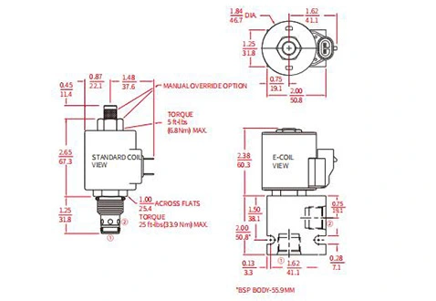 Suorituskyky/mittaus/piirustus ISV10-24-pelin 2Way N.C. Solenoidventiili