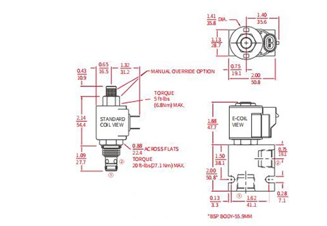 Suorituskyky/mitta/Sektional Piirustus ISV08-24-pelin 2-Way N.C. Solenoidventiili