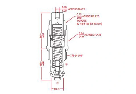 Suorituskyky/mitta/Sektional Piirustus IRV10-20 Relief venttiilin suorassa toimiva poppeti