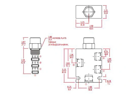 Suoritus/mitta/piirustus IEC10-42-rajoittimen tarkistusventtiili