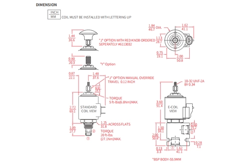 Suorituskyky/mitta/piirustus ISV38-20J Poppet 2-Way N.C. Solenoidventiili