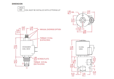 Suorituskyky/mitta/Sektional Piirustus ISV10-22 poppet 2-Way N.C. Solenoidventiili